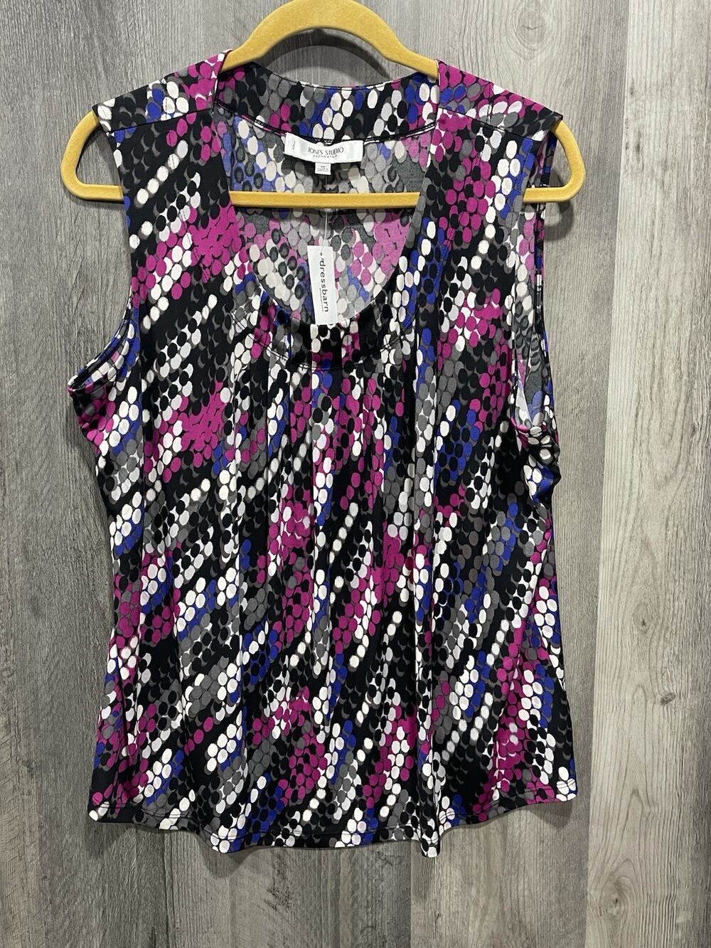 Jones Studio Shell Pink/Blue/White/Black/Gray. Sz - 1X NEW